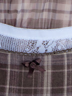 Hem flare mini skirt ブラウン size:M model:161cm 富樫かなえ