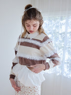 Balloon hem rugby shirt モカ size:M model:174cm KATERYNA