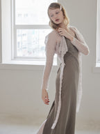 Mohair crochet ribbon cardigan ピンク size:M model:173cm DASHA.G
