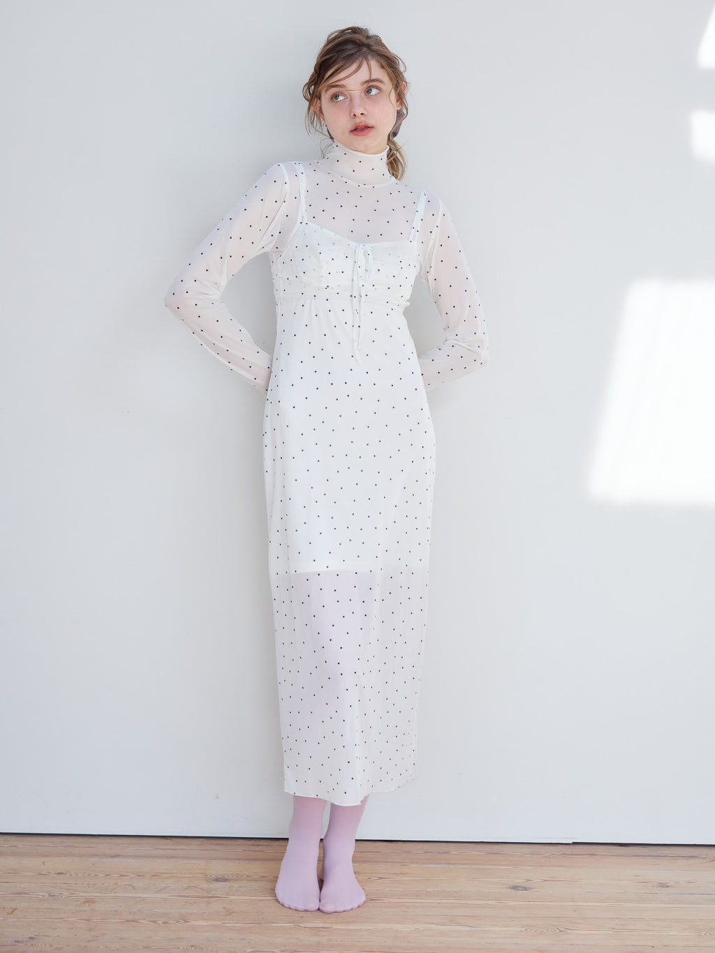 Tulle print dress & bra ホワイト size:M model:174cm KATERYNA