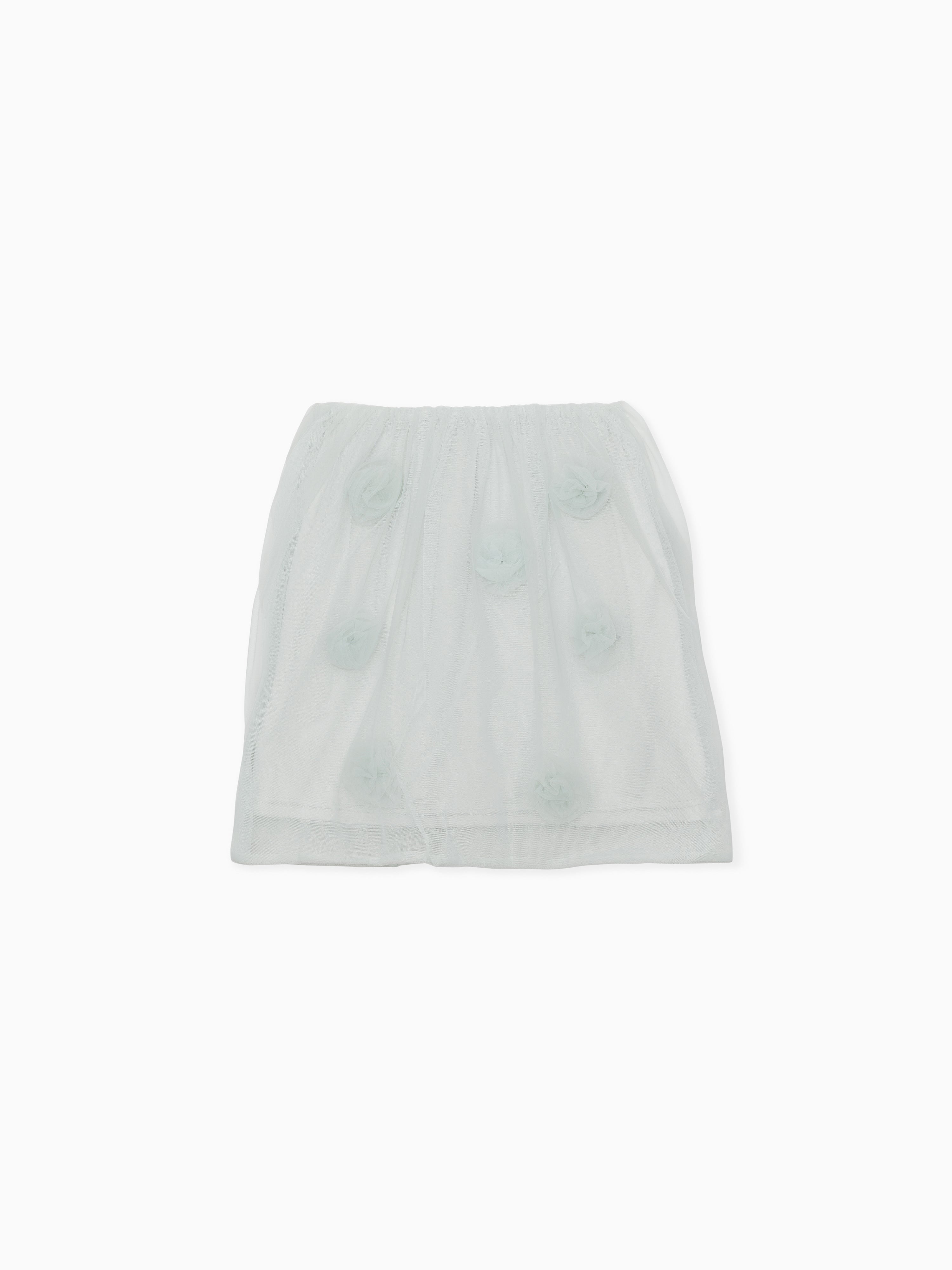 Rose tulle mini skirt ミント