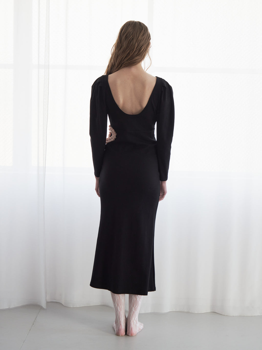 I miss you heart cut dress ブラック