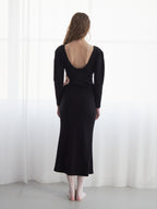 I miss you heart cut dress ブラック