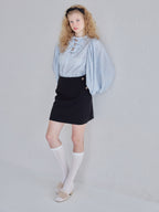 Lace lined mini skirt ブラック size:M model:173cm Olesia