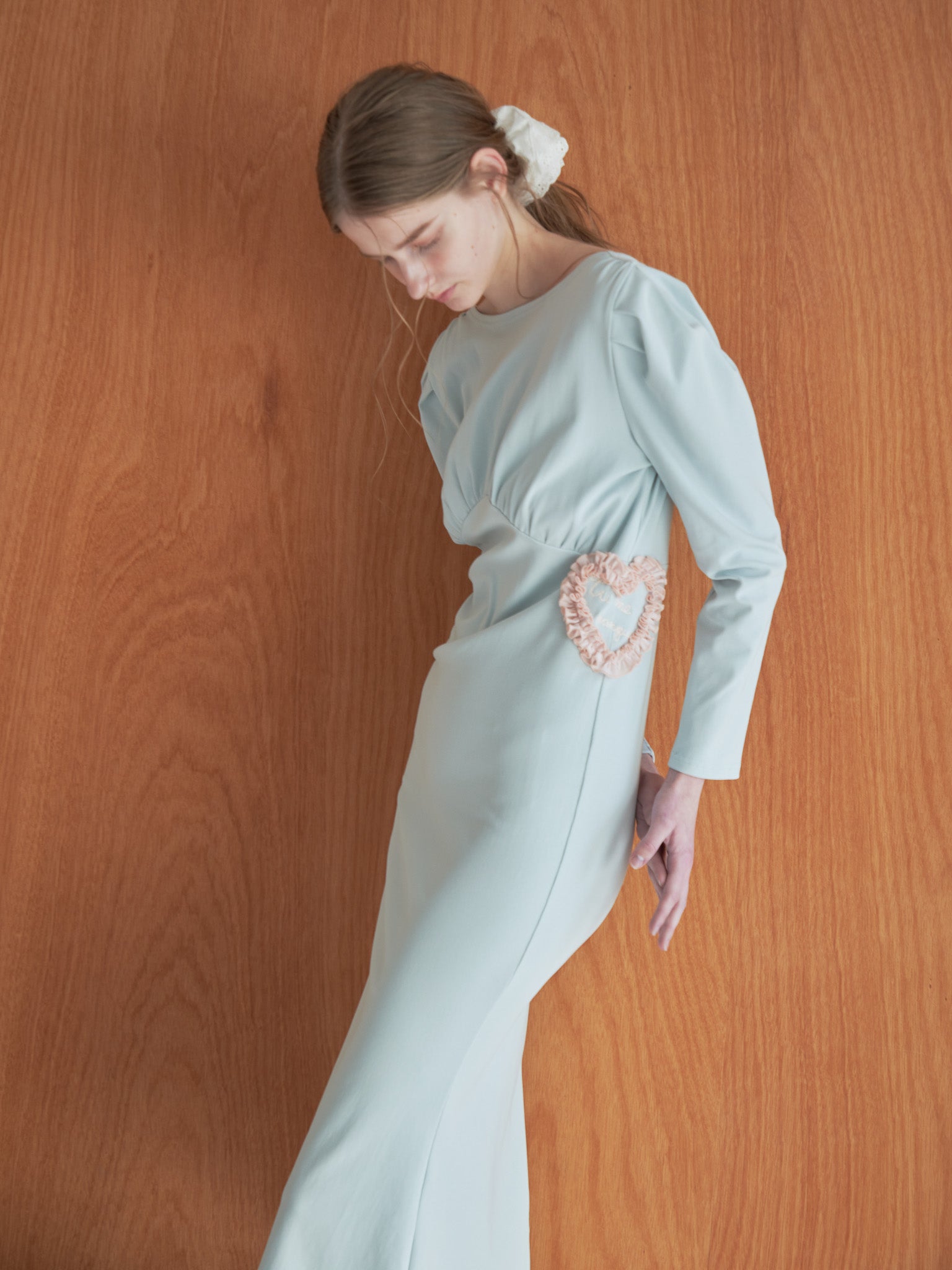 I miss you heart cut dress ミント