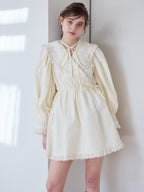 French letter collar wrap mini dress クリーム size:M model:174cm KATERYNA