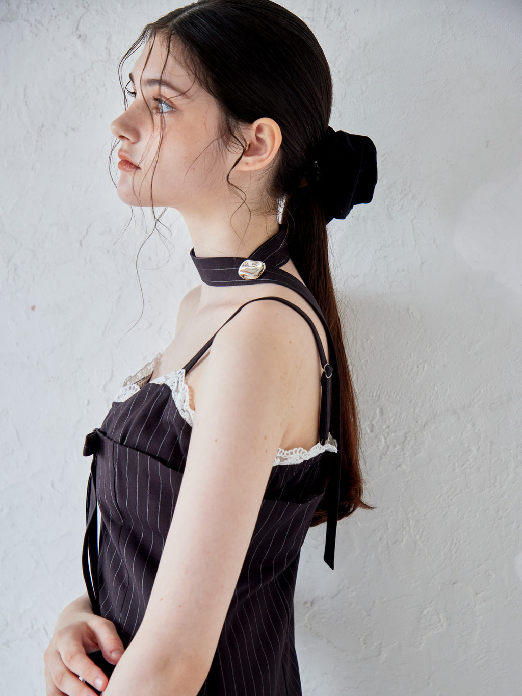 Stripe ribbon tight dress ブラック size:M model:170cm ALICE
