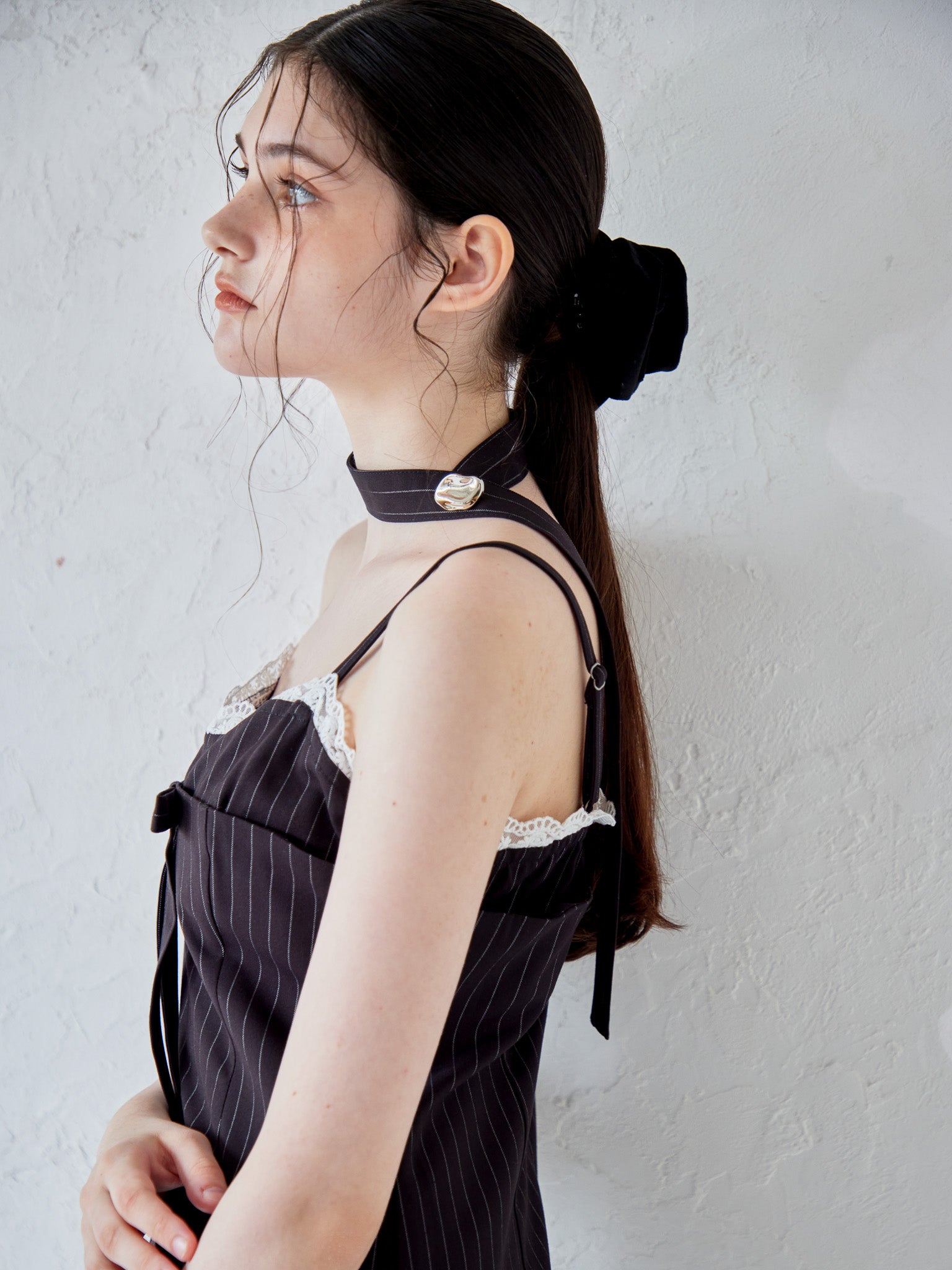 Stripe ribbon tight dress ブラック size:M model:170cm ALICE