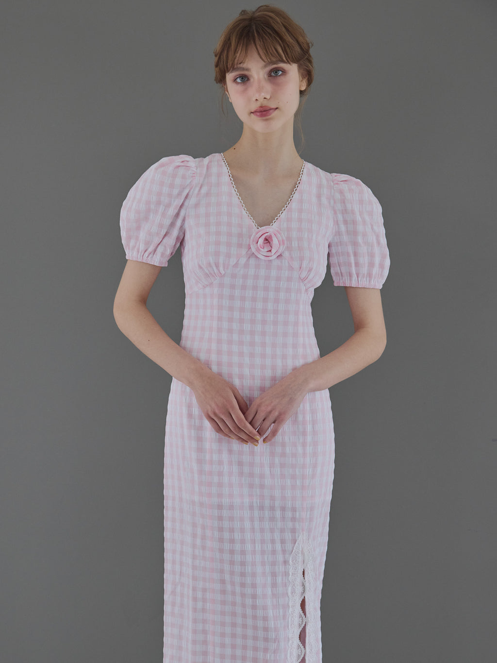 Rose gingham dress ピンク size:M model:175cm MARTA