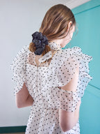 Dot organdy dress ホワイト size:M model:171cm ANIUTA