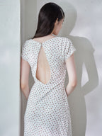Back open print cut dress ホワイト size:M model:170cm ALICE