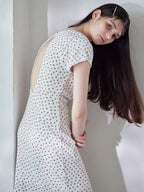 Back open print cut dress ホワイト size:M model:170cm ALICE