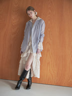 Ribbon sheer jacket グレー size:M model:174cm LERA