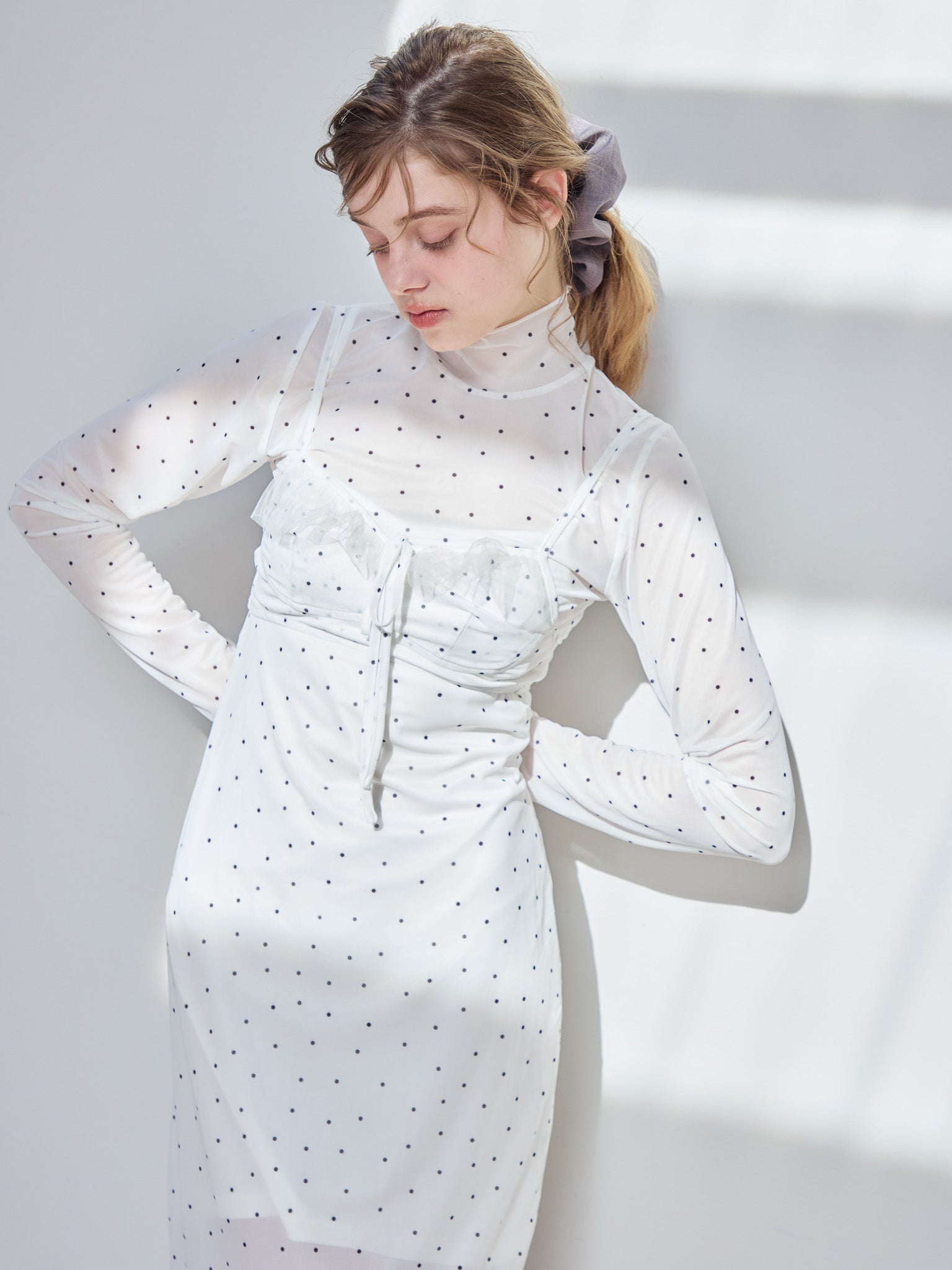 Tulle print dress & bra ホワイト size:M model:174cm KATERYNA