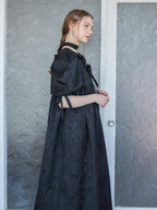 Ribbon jaquard volume dress ブラック size:M model:171cm ANIUTA