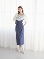 embroidered scarf dress ブルー size:M model:174cm LERA
