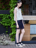 Rhinestone logo sailor collar shirt ホワイト size:M model:170cm ALICE