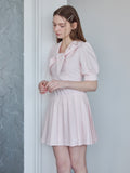 Low waist pleated mini dress ピンク size:M model:171cm ANIUTA