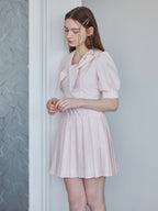 Low waist pleated mini dress ピンク size:M model:171cm ANIUTA