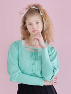 Lace lined cardigan グリーン size:M model:173cm Olesia