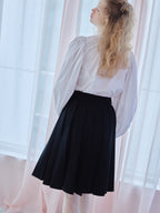 Ribbon slit pleated skirt ブラック size:M model:173cm Olesia