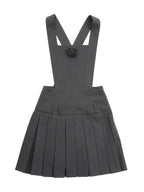 Rose pleated apron dress グレー