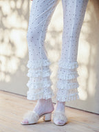 Frill tulle print pants ホワイト size:M model:174cm KATERYNA