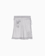 Rose crochet mini skirt サックス