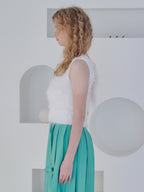 Back open shaggy knit tank top ホワイト size:M model:173cm Olesia