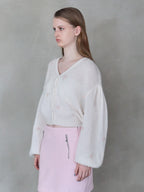 Many rose embroidery cardigan ホワイト size:M model:173cm ALINA