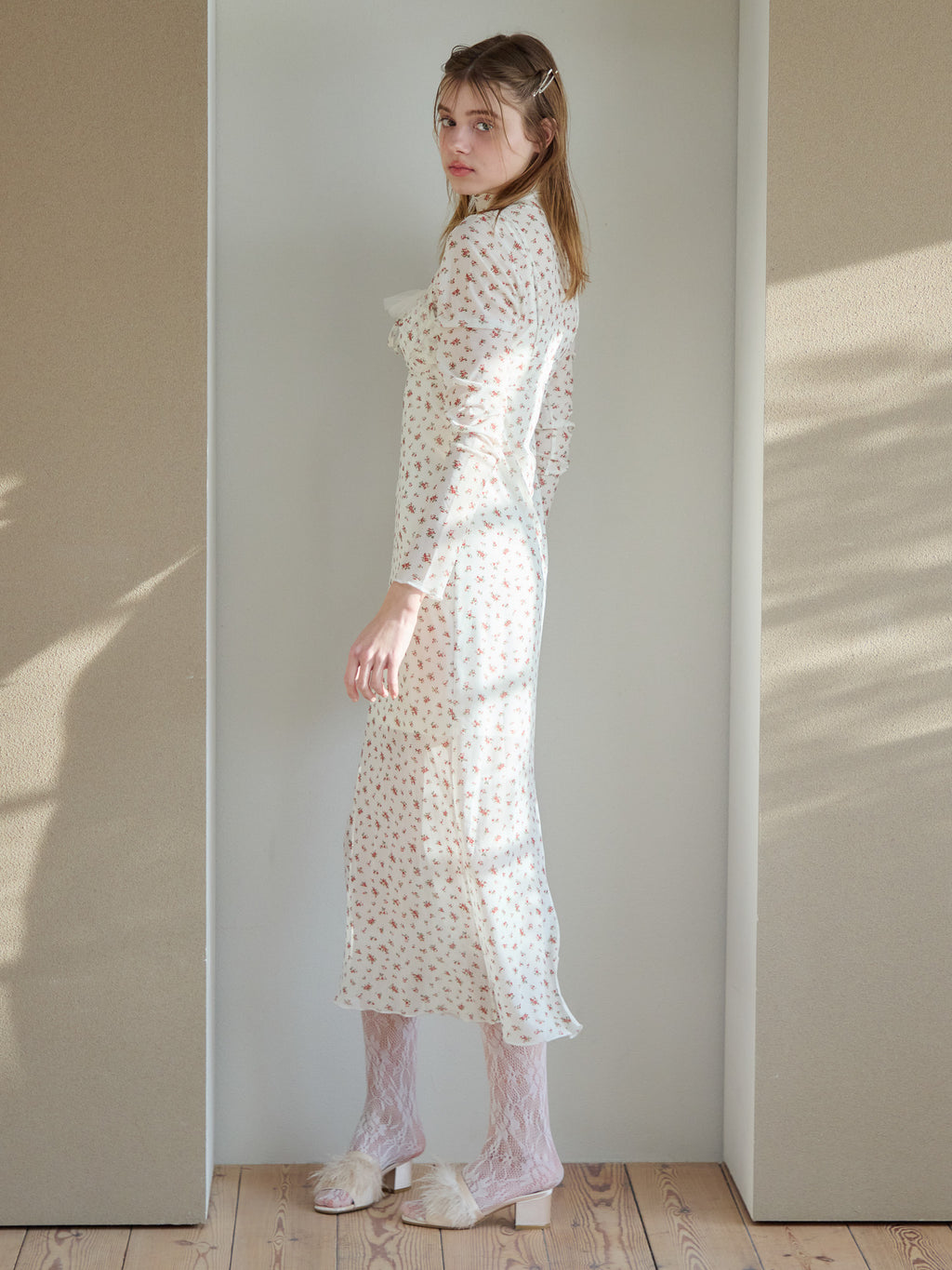 Tulle print dress & bra アイボリー size:M model:174cm KATERYNA