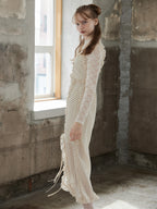 Frill slit cami dress ベージュ size:M model:173cm DASHA.G