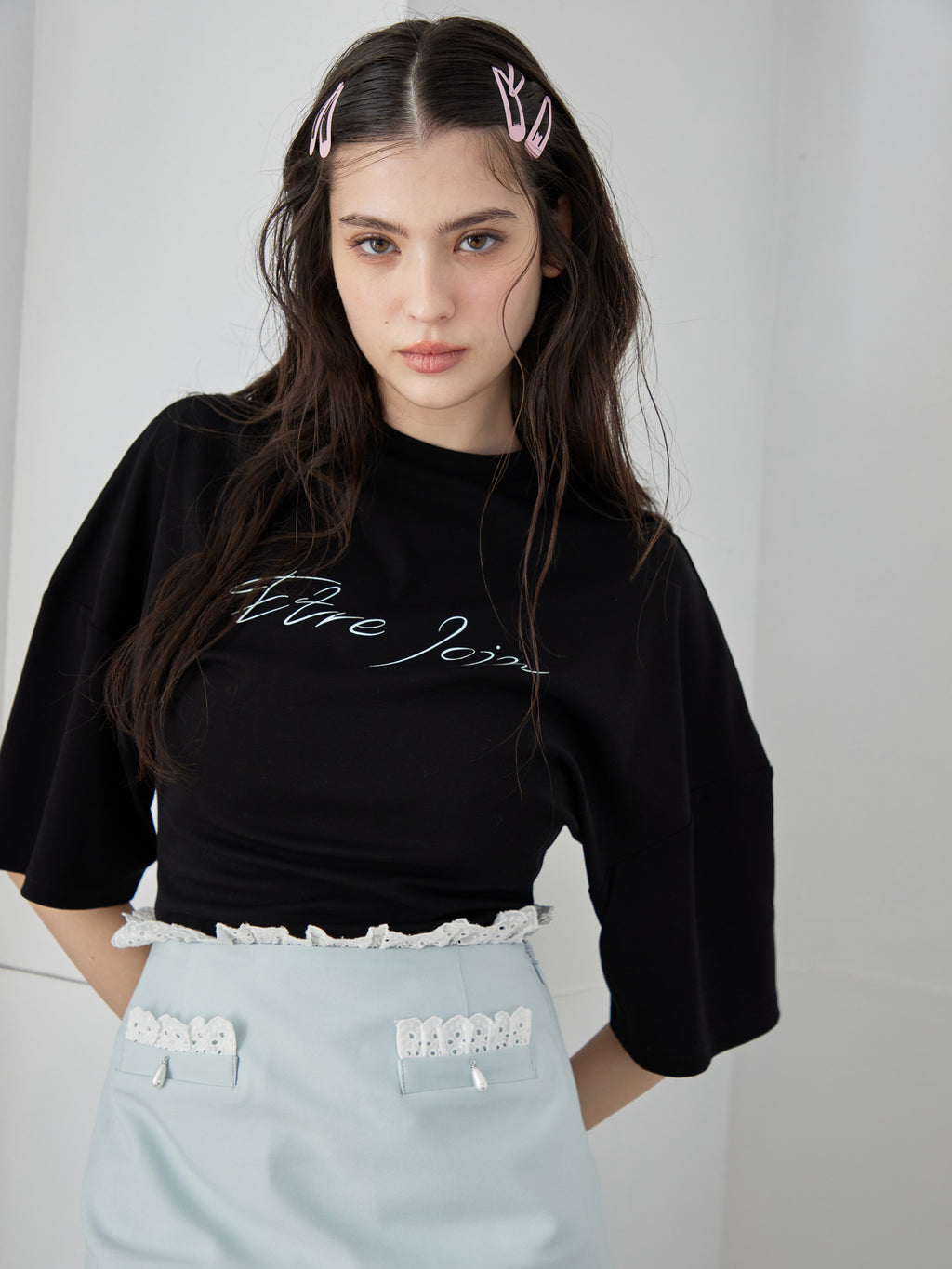 Logo T-shirt dress ブラック size:M model:172cm GINEVRA