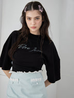 Logo T-shirt dress ブラック size:M model:172cm GINEVRA