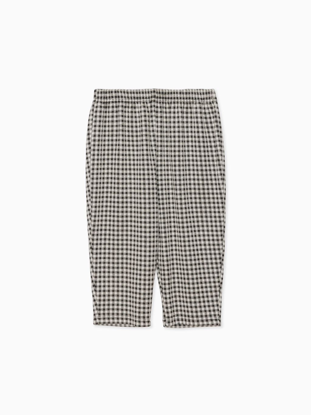 Gingham check sabrina stretch pants ブラック