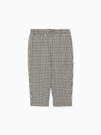Gingham check sabrina stretch pants ブラック
