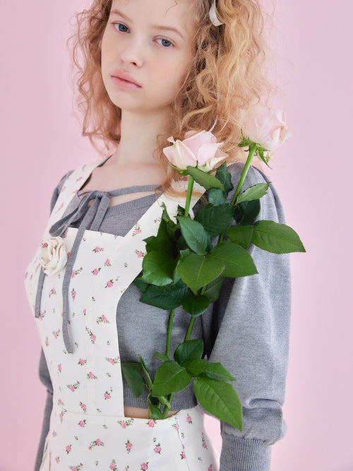 Rose pleated apron dress ホワイト size:M model:173cm Olesia