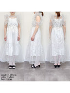 Dot organdy dress ホワイト