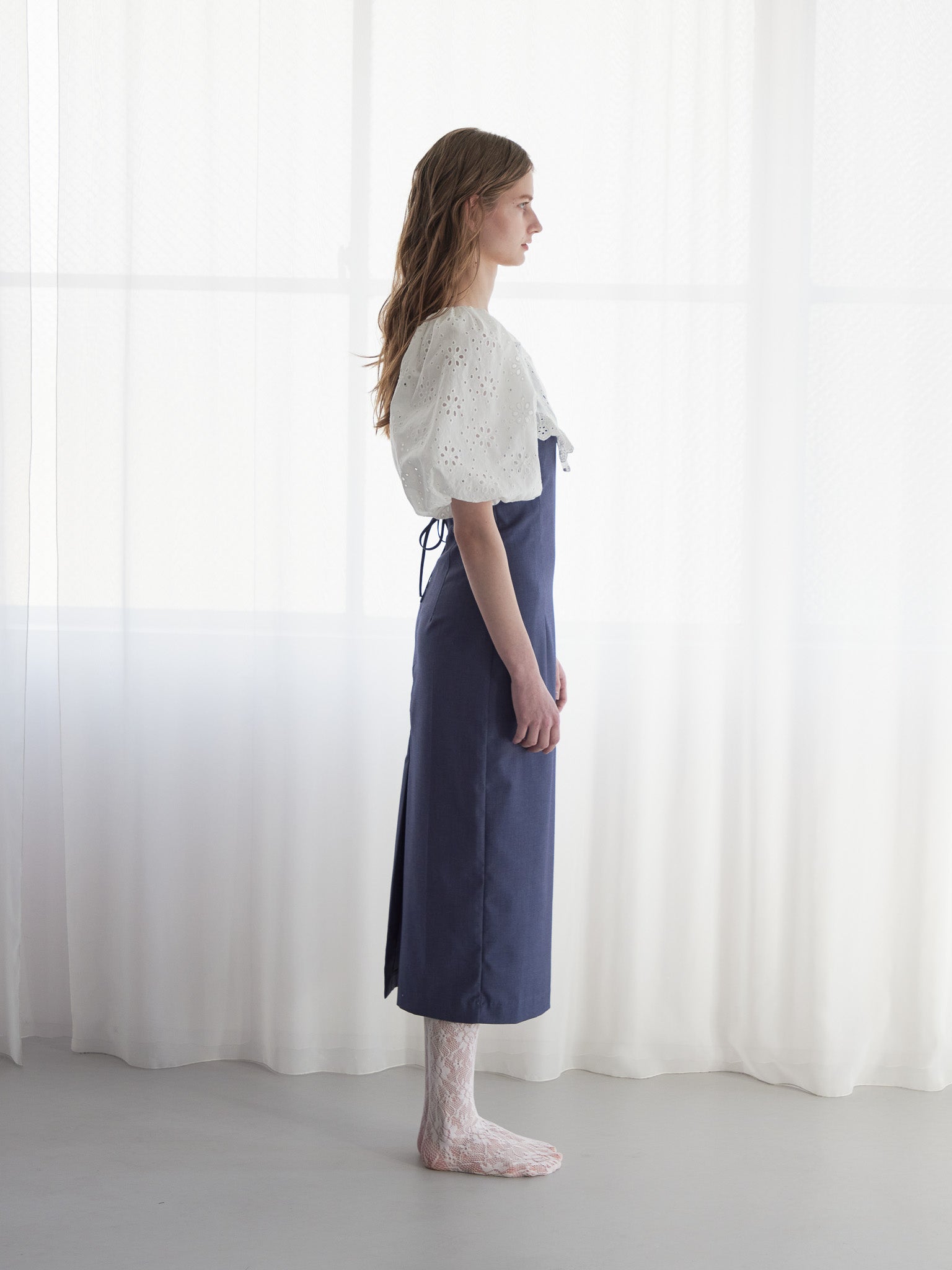 embroidered scarf dress ブルー size:M model:174cm LERA