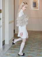 Shaggy mini skirt ホワイト size:M model:163cm MINAMI