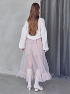 Frill tulle skirt & shorts set ピンク size:M model:173cm ALINA
