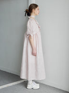 Ribbon jaquard volume dress ピンク size:M model:171cm ANIUTA