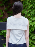 Rhinestone logo sailor collar shirt ホワイト size:M model:170cm ALICE