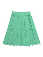 Ribbon slit pleated skirt グリーン