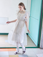 Dot organdy dress ホワイト size:M model:171cm ANIUTA