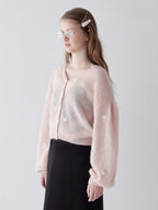 Many rose embroidery cardigan ピンク size:M model:173cm ALINA