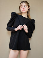 Tulip embroidered volume sleeve blouse ブラック size:M model:174cm KATERYNA