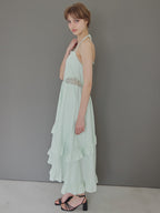 Lily embroidered apron long dress ミント size:M model:175cm MARTA