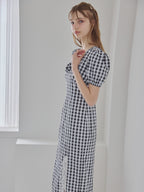 Rose gingham dress ブラック size:M model:175cm MARTA