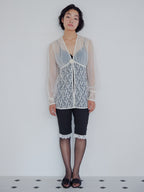 Rose sheer blouse アイボリー size:M model:161cm 富樫かなえ